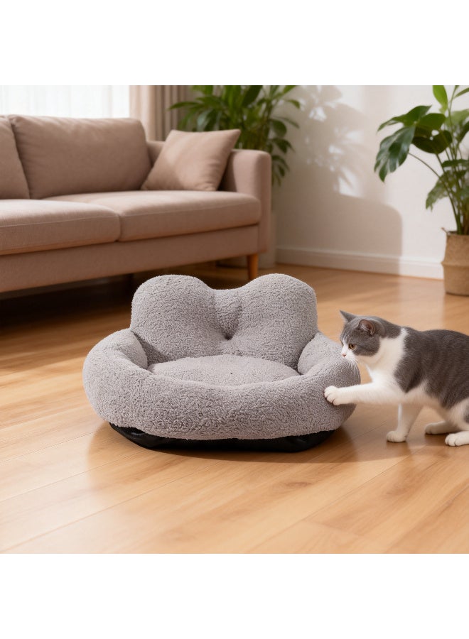 حجم كبير من القطيفة الناعمة مع سرير قابل للغسل في الغسالة ، وسرير وسادة مهدئ منفوش ومقاوم للماء 60 سم (رمادي غامق) - Image 4